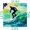 Surfer auf Farbwellen