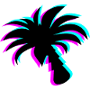 Neon Paradise: UV glød Palm Silhuet