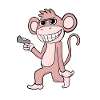 Singe avec pistolet