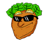 Cool schnitzel with sunglasses