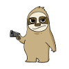 Sloth with pistol