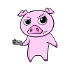 Pig with pistol