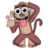 Monkey pointing the middle finger