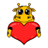 Giraffe with heart - Love Romantic