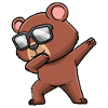 Dabbing Bear with Sunglasses