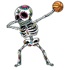 Dabbing Sugar Skull Skeleton Basketball