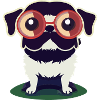 Hund mit Brille