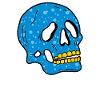 Blue bubbles skull