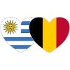 Uruguay Belgium Flag Heart