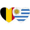 Belgium Uruguay Flag Heart
