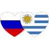 Russia Uruguay Flag Heart