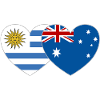 Uruguay Australia Flag Heart