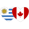 Uruguay Canada Flag Heart