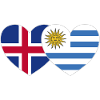 Islande Uruguay Flag Heart