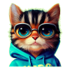 Cat with glasses