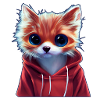 super cute cat with hoodie