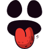 Face shows tongue