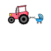 Tractor with baby cart