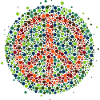 Paix - Symbole en daltonien rouge-vert