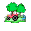 Tractor with baby cart