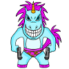 Einhorn mit Pistole