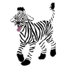 Chien avec motif zèbre, caniche, drôle, fou