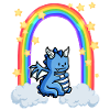 Dragon Rainbow Cloud Stars