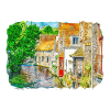 Belgique Repère Aquarelle Esquisse Dessin de Peinture