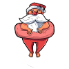 Santa Claus in a swimsuit