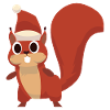 Naughty Squirrel with Santa Hat