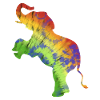 Rainbow Batik Elephant Elephant
