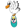 Oiseau avec grossesse de bébé