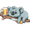 Lustiger Koala trinkt Bier