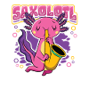 Saxolotl Axolotl Plays Saxophone