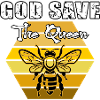 Beekeeper Queen Bee "god save the queen"retro honeycomb