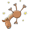 Funny horse doing handstand
