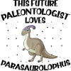 Paleontology Teacher and Parasaurolophus Motif