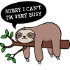 Sleeping Jungle Animal Lazy Sloth Statement
