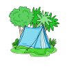 Tent light blue