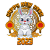 Bonne année du lapin chanceux