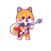 funny musician electric guitar motif