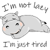 Cute lazy hippo