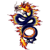Chinese Dragon Blue with Fire