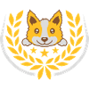 Laurel wreath cute dog design