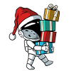 Weihnachten Astronaut mit Geschenken