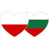Poland Bulgaria Flag Heart