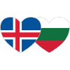 Iceland Bulgaria Flag Heart