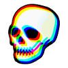 Modern Neon Skull Illustration