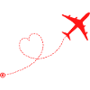 Amour en vol avion et cœur