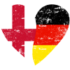 England Germany flag heart